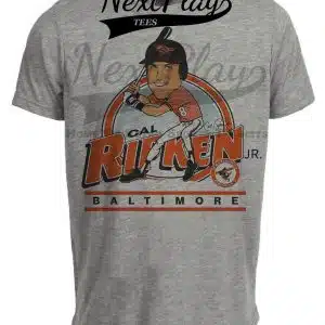 Baltimore Orioles Retro Cal Ripken Jr. Baseball 1983 Artwork Heather Gray Sublimated T-Shirt
