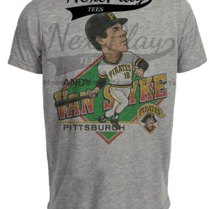 Pittsburgh Pirates Andy Van Slyke Retro Baseball 1988 Artwork Heather Gray Sublimated T-Shirt