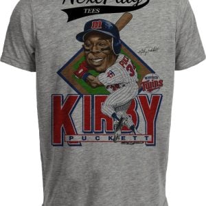 Minnesota Twins Kirby Puckett Retro Baseball 1985 Artwork Heather Gray Sublimated T-Shirt
