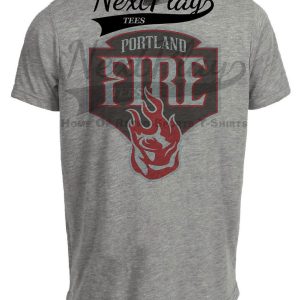 Portland Fire Retro Basketball Artwork Heather Gray Sublimated T-Shirt