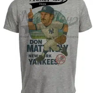 New York Yankees Don Mattingly Exclusive Retro Baseball Skyline 1984 Artwork Heather Gray Sublimated T-Shirt