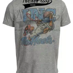 North Carolina Tar Heels UNC Retro Basketball 1991 Artwork Heather Gray Sublimated T-Shirt