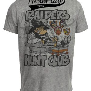 Los Angeles Raiders Hunt Club Retro Football 1991 Artwork Heather Gray Sublimated T-Shirt