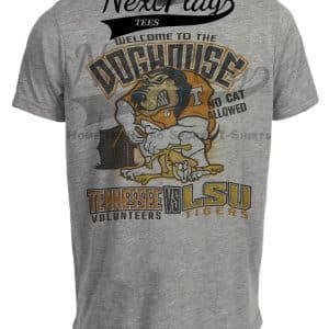 Tennessee Volunteers vs. LSU Tigers Retro Rivals Welcome To The Doghouse Football Artwork Heather Gray Sublimated T-Shirt