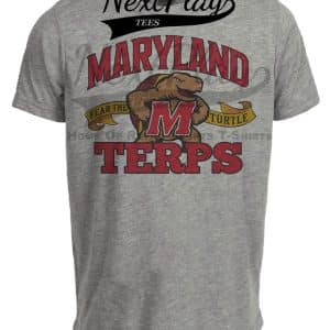 Maryland Terrapins Terps Fear The Turtle Red 1998 Artwork Heather Gray Sublimated T-Shirt