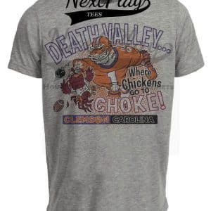 Clemson Tigers vs. South Carolina Gamecocks Retro Rivals Death Valley Football Artwork Heather Gray Sublimated T-Shirt