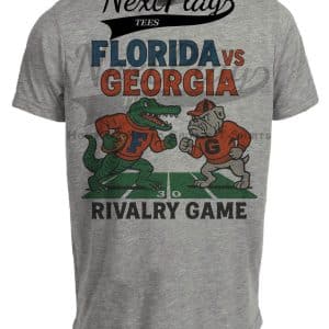 Florida Gators vs. Georgia Bulldogs Retro Rivals Football Heather Gray Sublimated T-Shirt