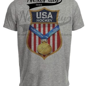 USA Hockey Gold Milano Cortina Winter Olympics Gray Sublimated T-Shirt