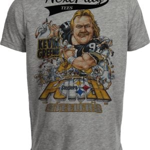 Pittsburgh Steelers Kevin Greene Defensive End Retro Football Gray Sublimated T-Shirt