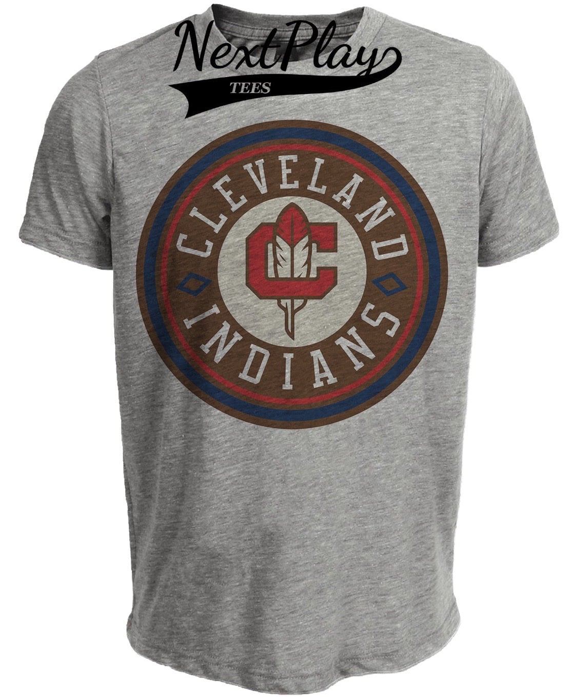 Cleveland Indians Tribe Retro Baseball Gray Sublimated T-Shirt
