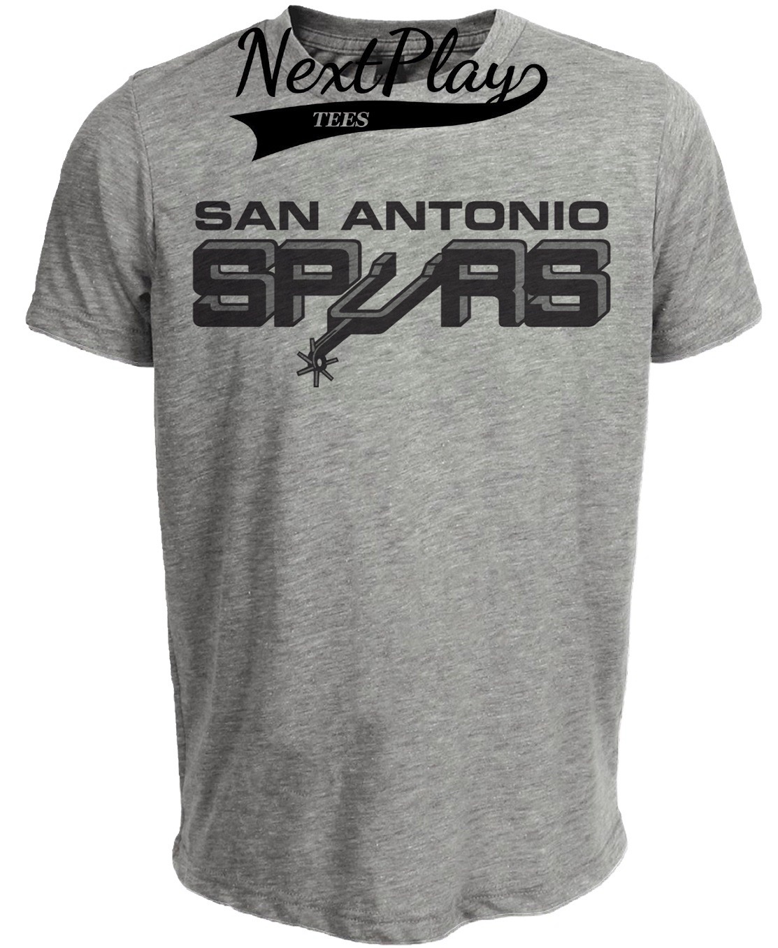 San Antonio Spurs Retro Basketball 1976 Artwork Heather Gray Sublimated T-Shirt