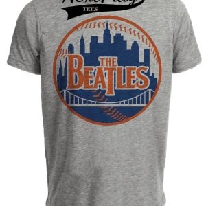 New York Mets The Beatles Retro Baseball Gray Sublimated T-Shirt