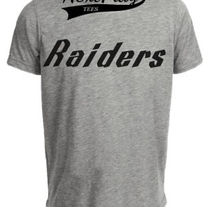 Oakland Raiders Retro Lettering Football 1963 Artwork Heather Gray Sublimated T-Shirt