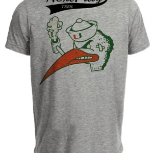 Miami Hurricanes Ibis Retro 1961 Artwork Heather Gray Sublimated T-Shirt
