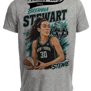 New York Liberty Breanna Stewart Retro Basketball Gray Sublimated T-Shirt