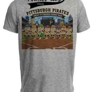 Pittsburgh Pirates Pierogy Mascot Race Retro Baseball Gray Sublimated T-Shirt
