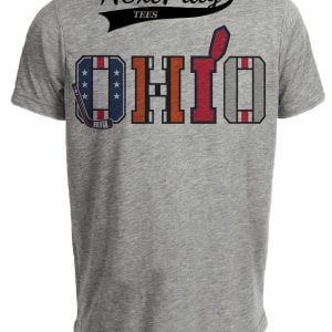 Ohio State Teams Buckeyes Indians Browns Blue Jackets Retro Gray Sublimated T-Shirt
