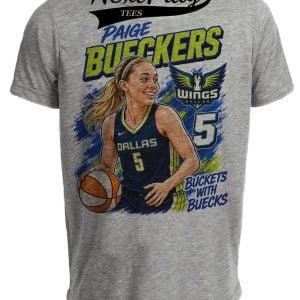 Dallas Wings Paige Bueckers Retro Basketball Gray Sublimated T-Shirt