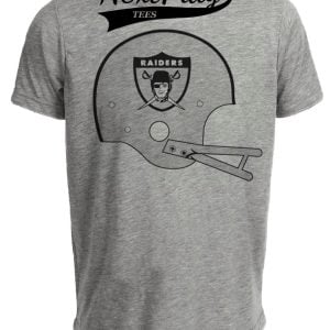 Oakland Raiders Helmet Retro Football 1963 Artwork Heather Gray Sublimated T-Shirt