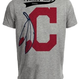 Cleveland Indians Feathers Retro Baseball Gray Sublimated T-Shirt