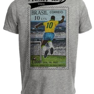 Pelé Brazil Retro 1969 Artwork Soccer Futbol Heather Gray Sublimated T-Shirt