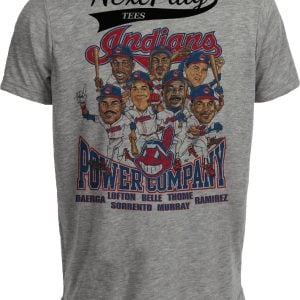 Cleveland Indians Power Company Retro 1996 Baseball Gray Sublimated T-Shirt
