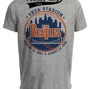 New York Mets The Beatles Shea Stadium Retro Baseball Gray Sublimated T-Shirt