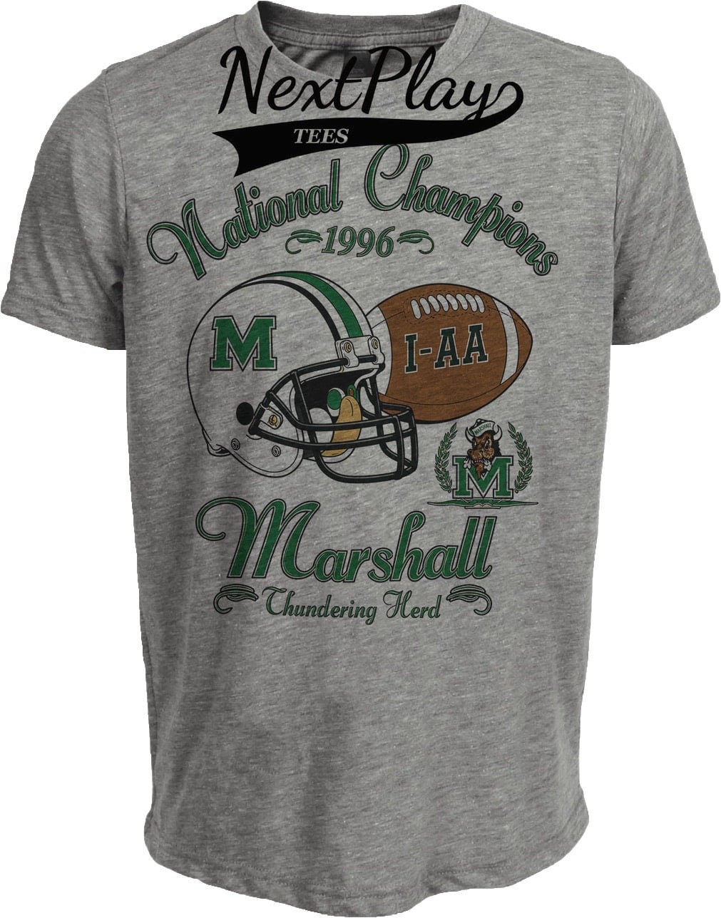 Marshall Thundering Herd National Champions Retro 1996 Football Gray Sublimated T-Shirt