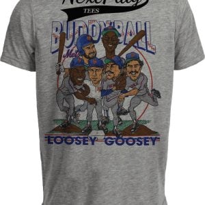 New York Mets Buddy Ball Retro 1986 Baseball Gray Sublimated T-Shirt