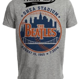 New York Mets The Beatles Retro Baseball 1965 Gray Sublimated T-Shirt