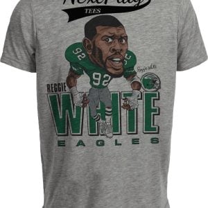 Philadelphia Eagles Reggie White Retro Football 1988 Gray Sublimated T-Shirt