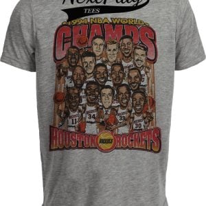 Houston Rockets 1994 World Champs Retro Basketball Gray Sublimated T-Shirt