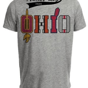 Ohio State Teams Buckeyes Indians Browns Cavs Retro Gray Sublimated T-Shirt