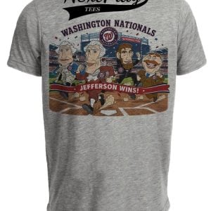 Washington Nationals Presidential Race Jefferson Retro Baseball Gray Sublimated T-Shirt