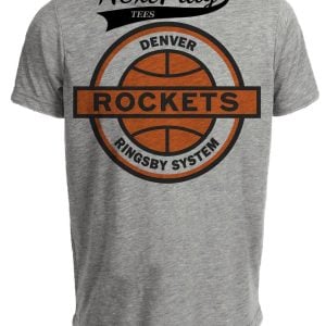 Denver Rockets Retro Basketball 1970 Artwork Heather Gray Sublimated T-Shirt