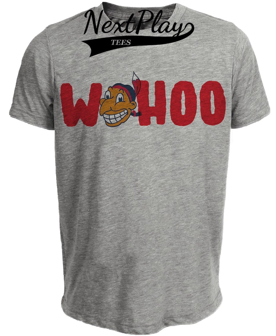 Cleveland Indians Wahoo Retro Baseball Gray Sublimated T-Shirt