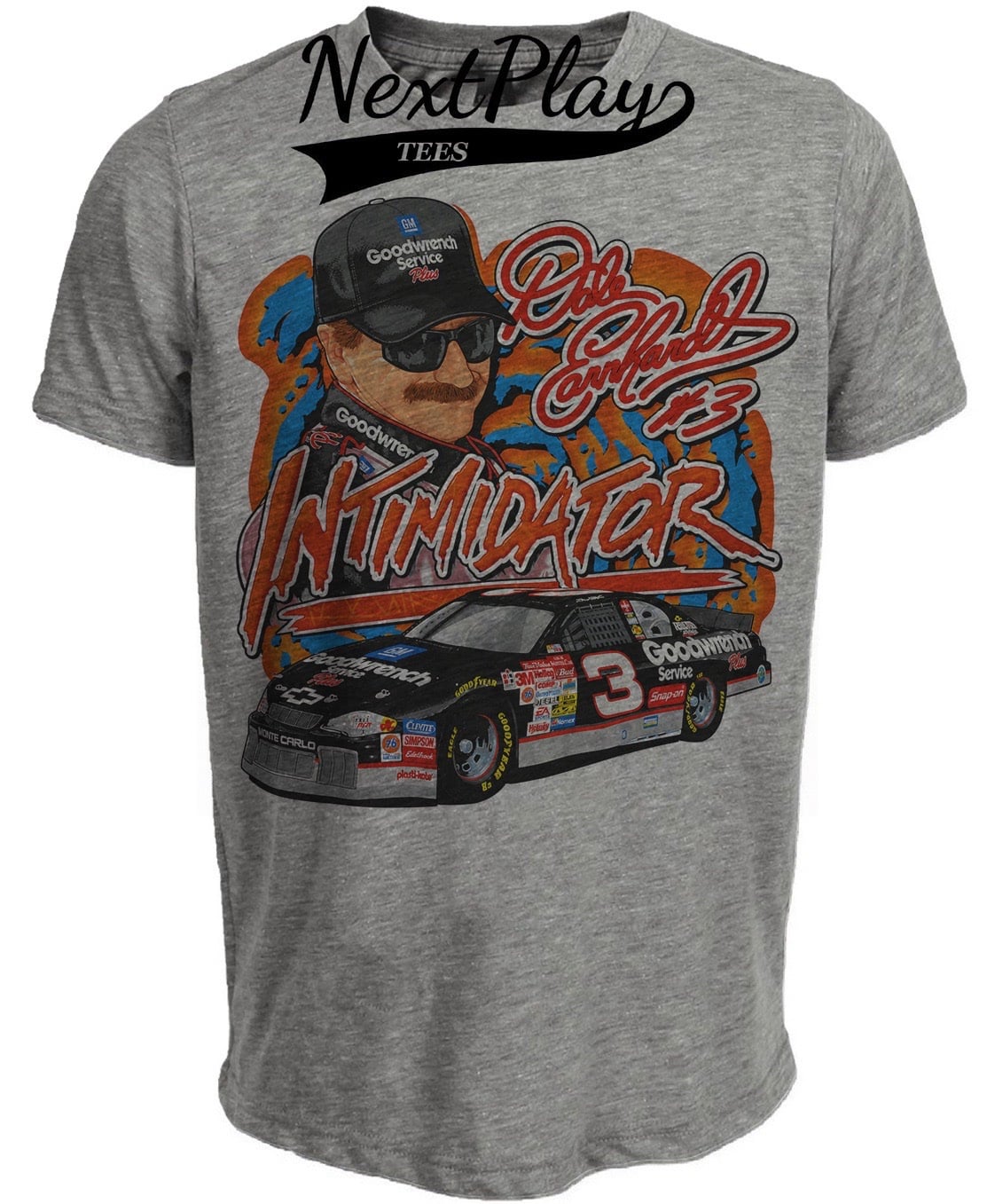 Dale Earnhardt #3 Intimidator Retro Racing Gray Sublimated T-Shirt