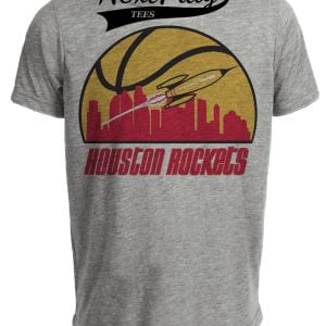 Houston Rockets Retro Basketball 1973 Artwork Heather Gray Sublimated T-Shirt