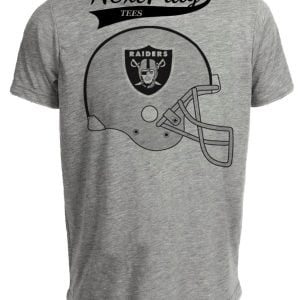 Oakland Raiders Helmet Retro Football 1982 Artwork Heather Gray Sublimated T-Shirt