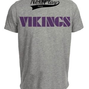 Minnesota Vikings Retro 1982 Artwork Football Heather Gray Sublimated T-Shirt