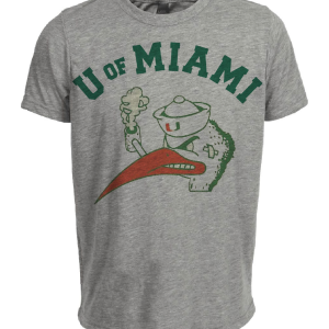 Miami Hurricanes Retro Ibis 1946 Artwork Heather Gray Sublimated T-Shirt