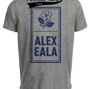 Alex Eala Flower Tennis Court Retro Gray Sublimated T-Shirt
