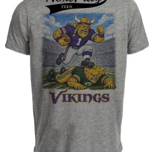Minnesota Vikings vs Green Bay Packers Retro Rivals Football Gray Sublimated T-Shirt