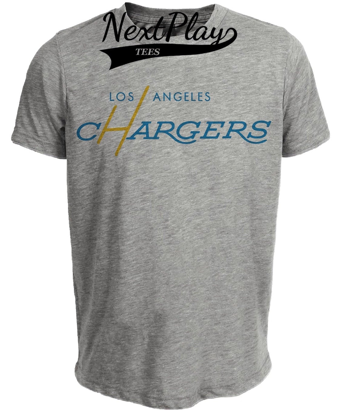 Los Angeles Chargers Powder Blue Retro Gray Sublimated T-Shirt