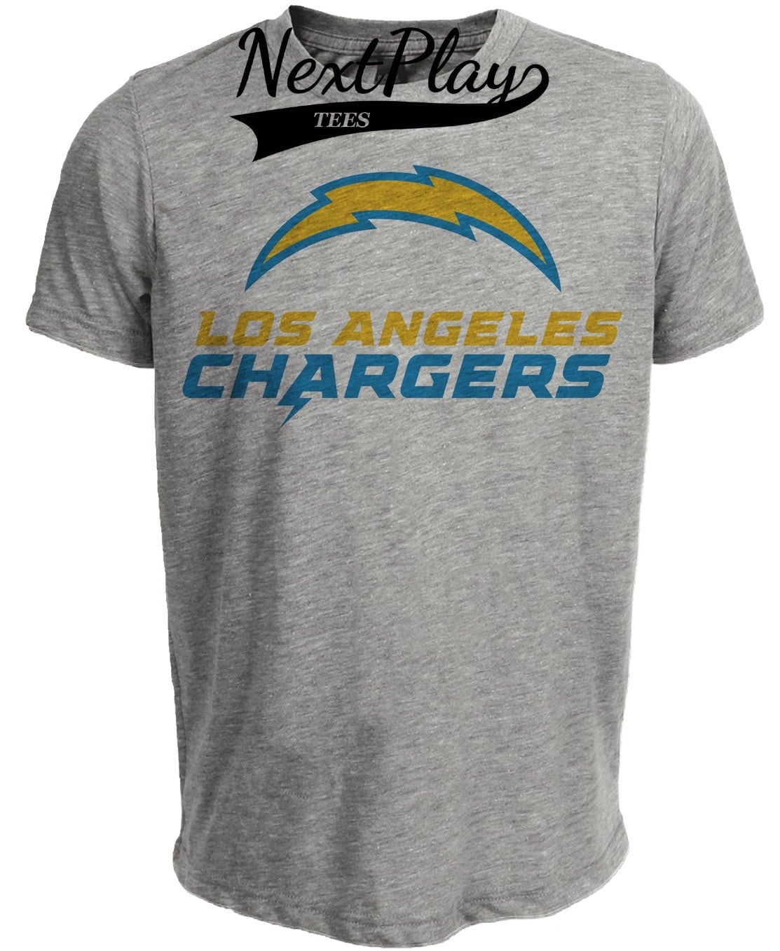 Los Angeles Chargers Retro Football Gray Sublimated T-Shirt
