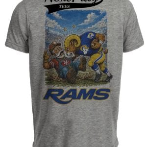 Los Angeles Rams vs San Francisco 49ers Retro Rivals Football Gray Sublimated T-Shirt