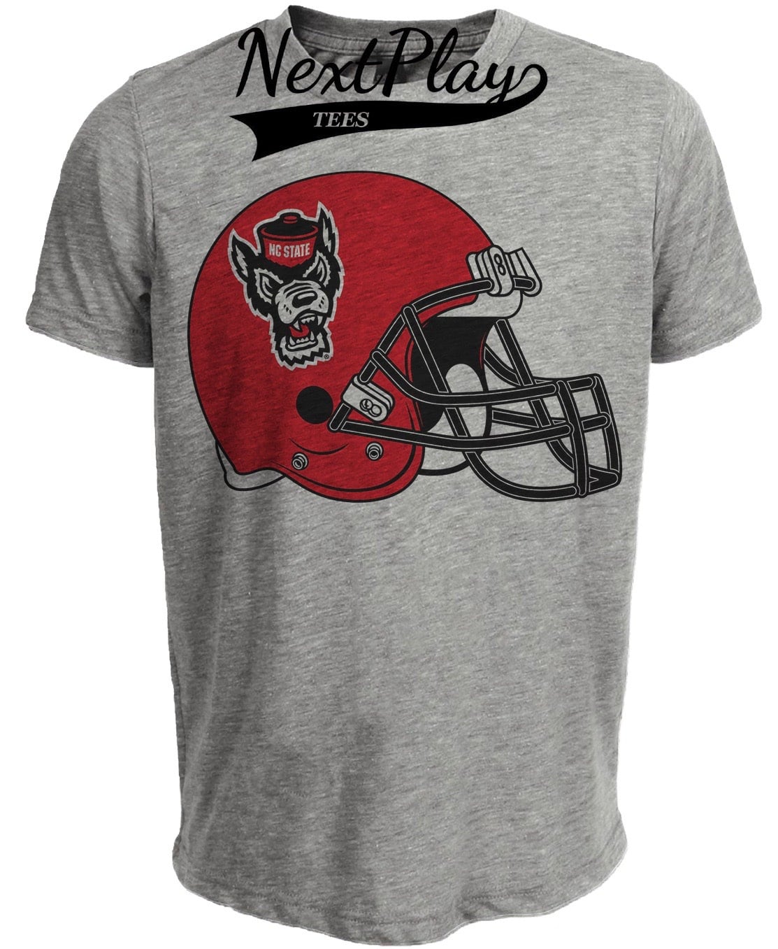 NC State Wolfpack Helmet 1990 Artwork Retro Gray Sublimated T-Shirt