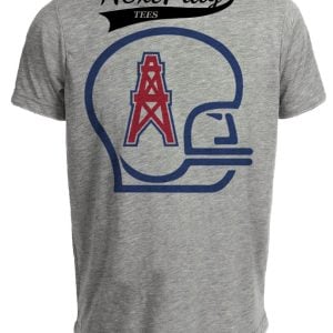 Houston Oilers Retro Football 1972 Artwork Heather Gray Sublimated T-Shirt
