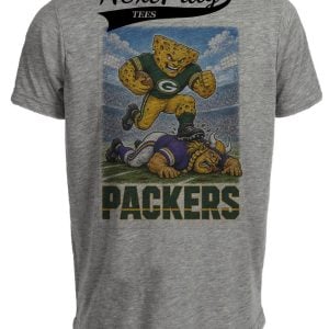 Green Bay Packers vs Minnesota Vikings Retro Rivals Football Gray Sublimated T-Shirt