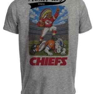 Kansas City Chiefs vs Denver Broncos Retro Rivals Football Gray Sublimated T-Shirt